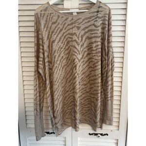 H&M Zebra‎ Long Sleeve Burn Out Tee